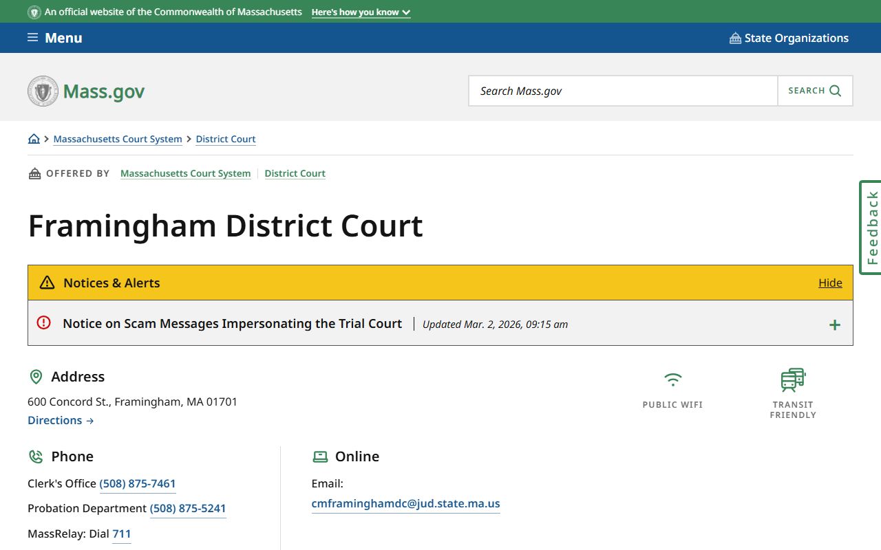 Framingham District Court - Framingham Civil Court Records