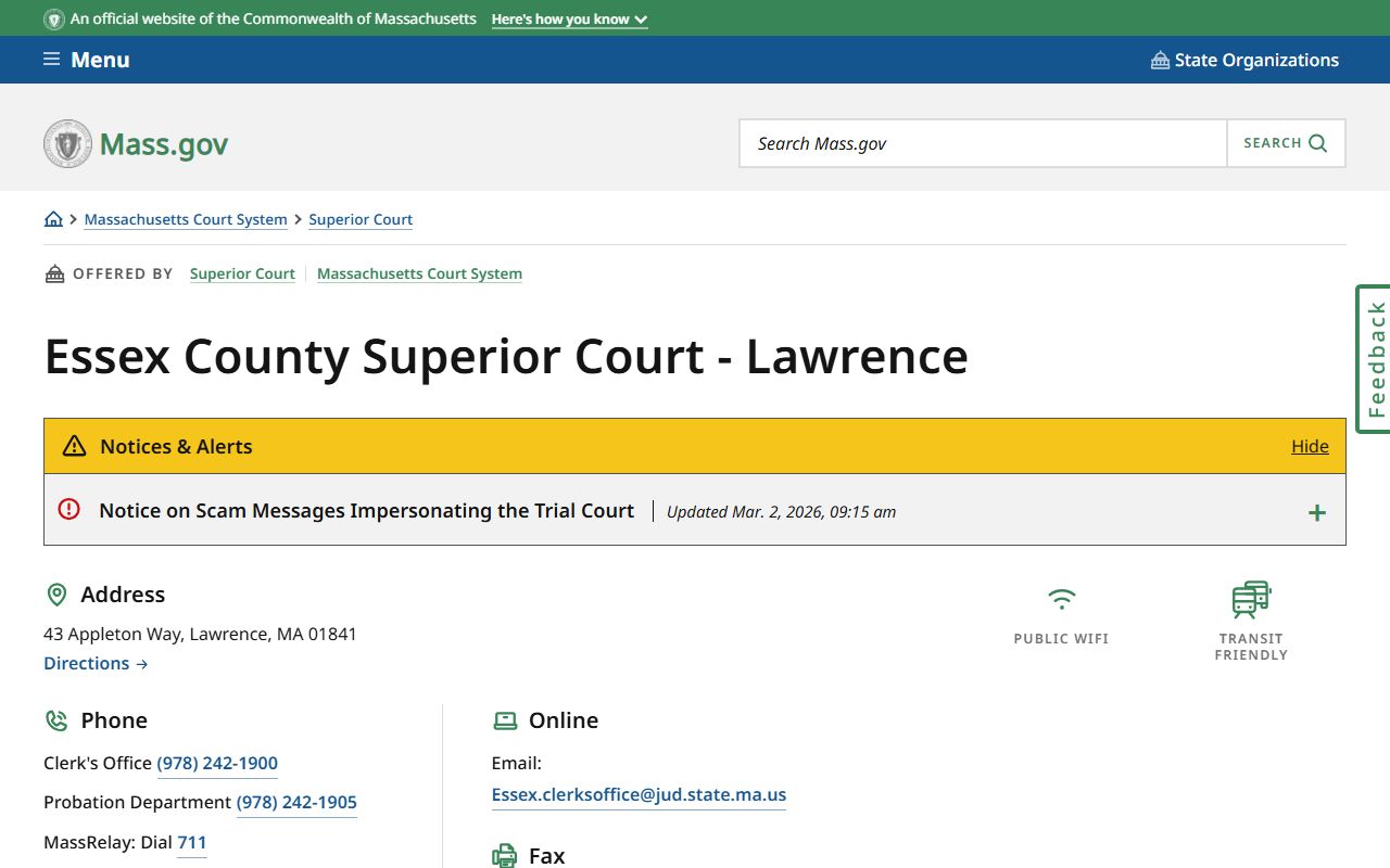 Essex County Superior Court Lawrence - Lawrence civil court records
