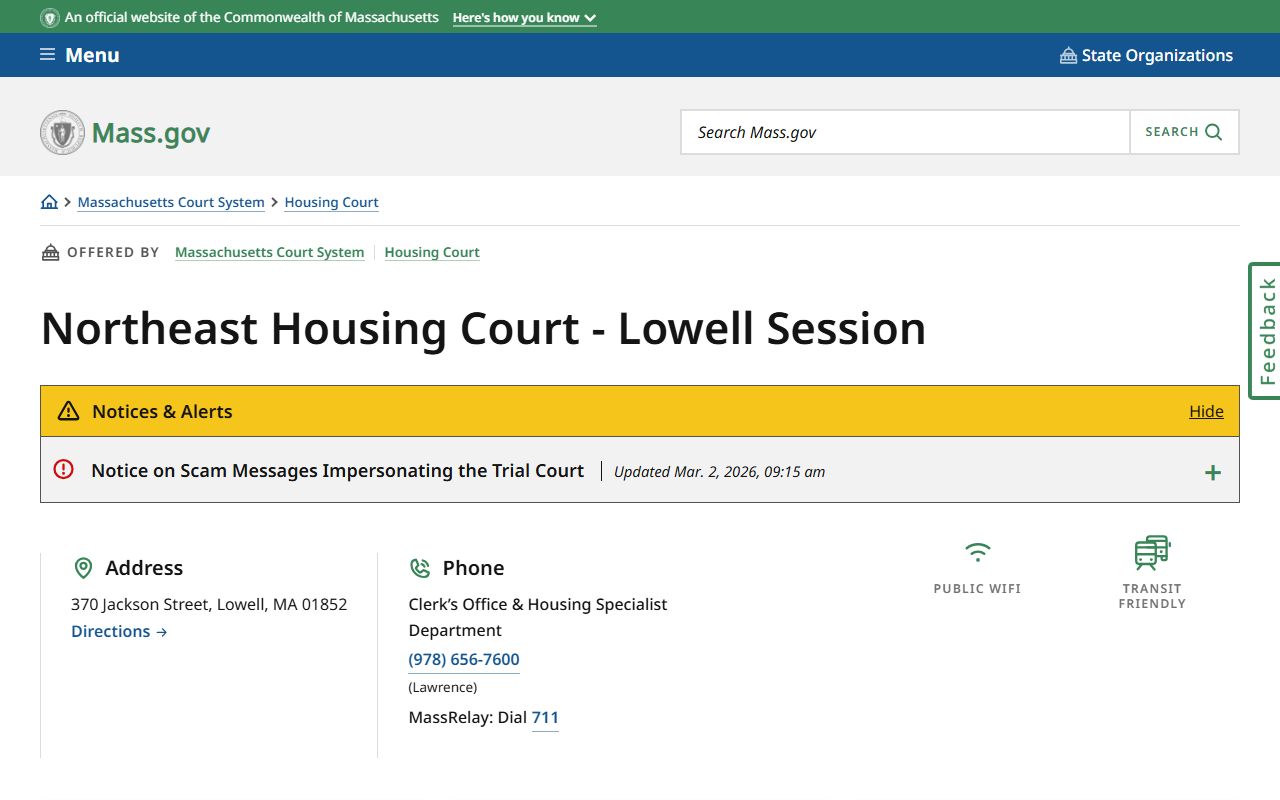 Lowell civil court records Northeast Housing Court Lowell session