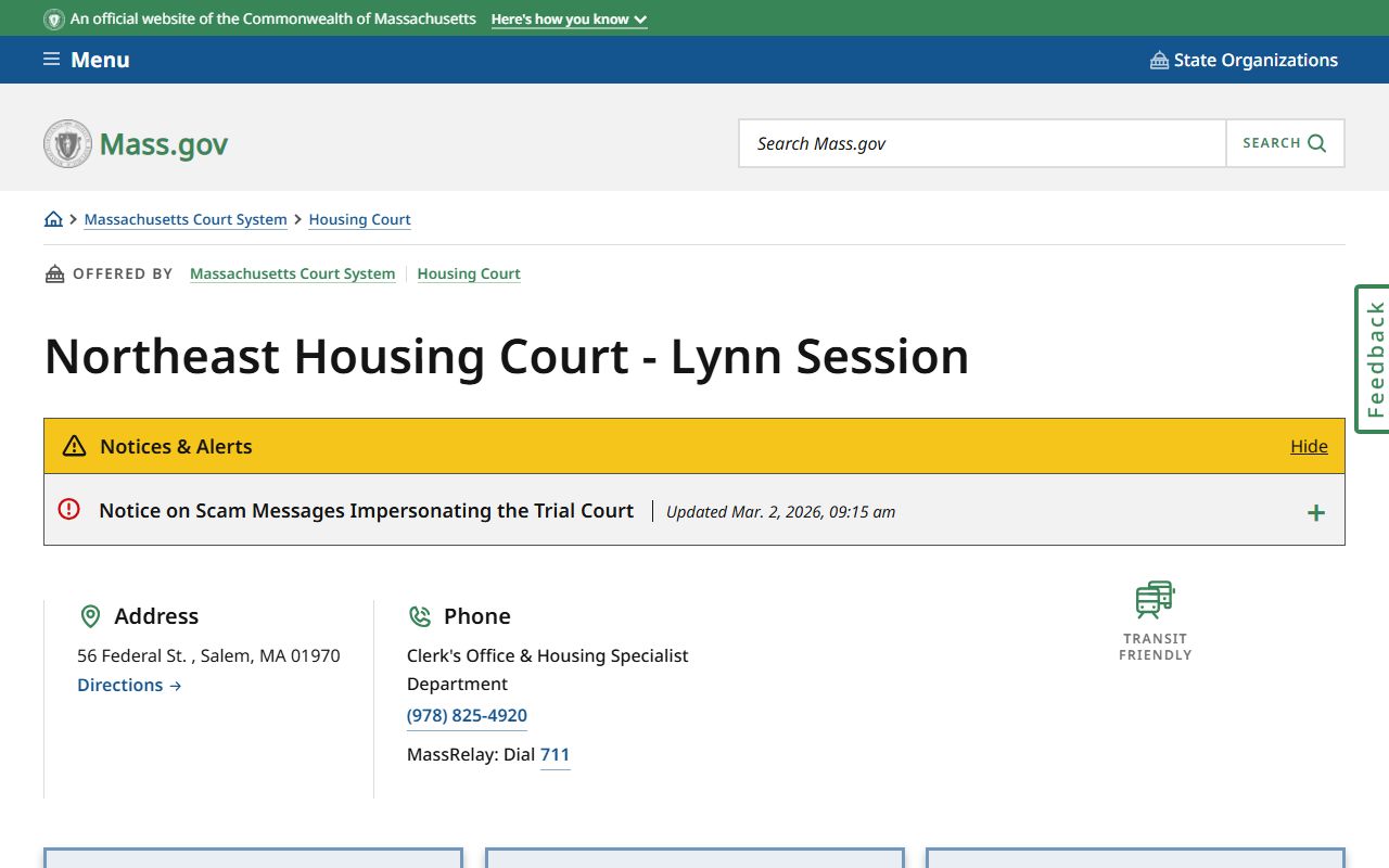 Lynn civil court records Northeast Housing Court Lynn session