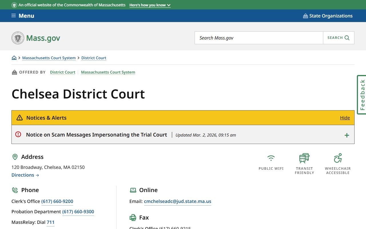 Chelsea District Court serves Revere civil court records