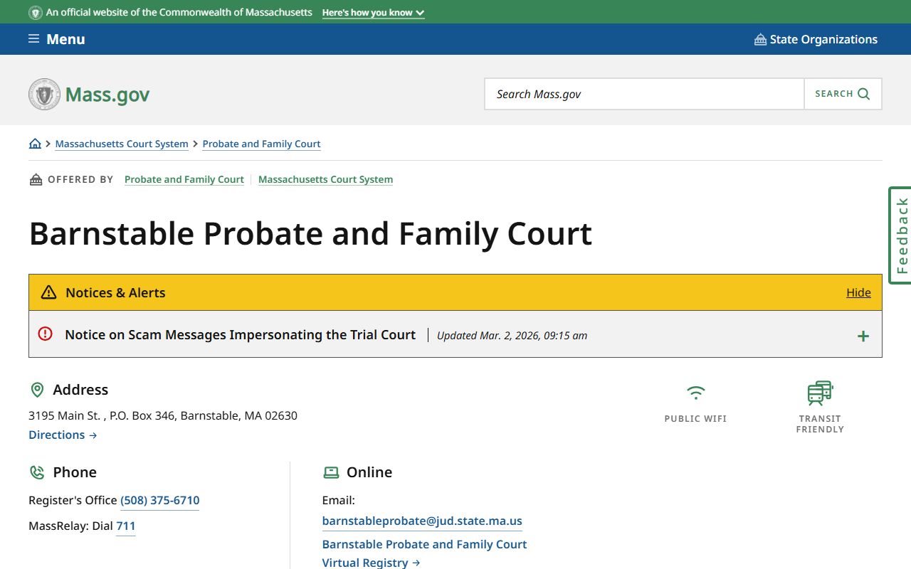 Barnstable Probate and Family Court civil court records