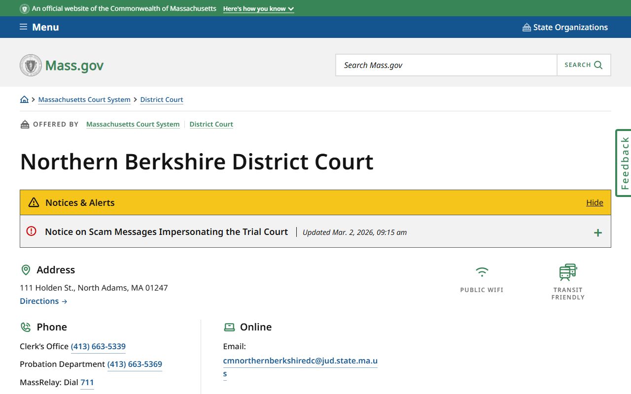 Northern Berkshire District Court civil court records