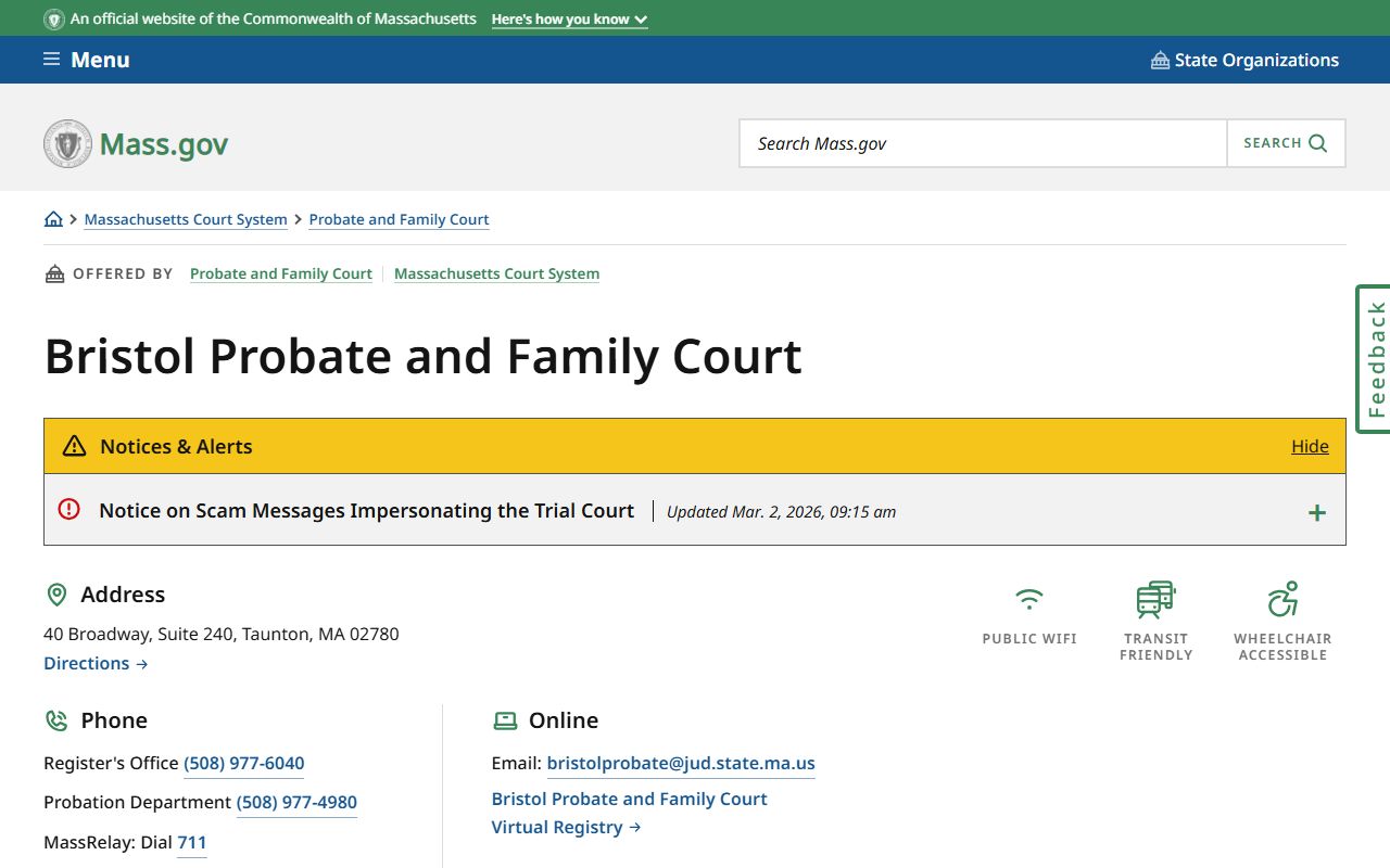 Bristol County Probate and Family Court civil court records