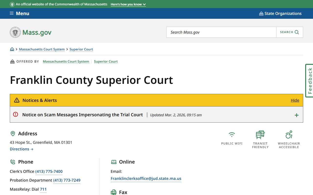 Franklin County Superior Court civil court records