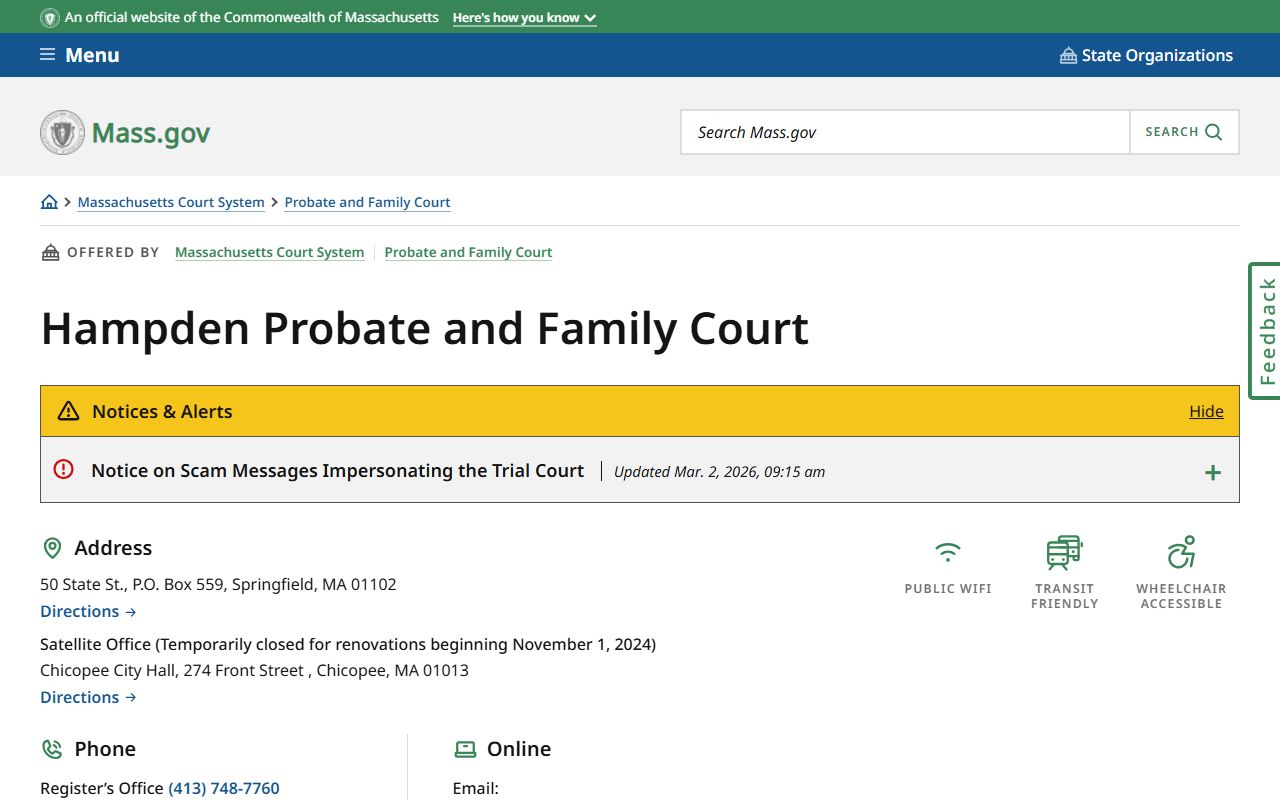 Hampden County Probate and Family Court civil court records