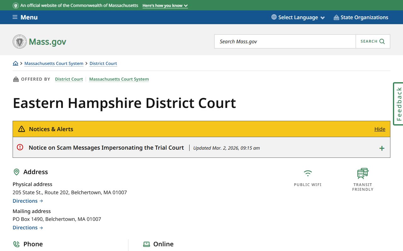 Eastern Hampshire District Court civil court records