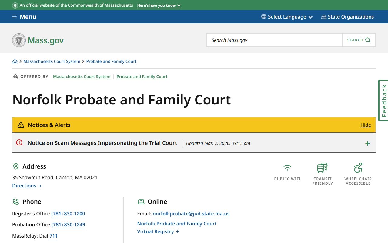 Norfolk Probate and Family Court civil court records