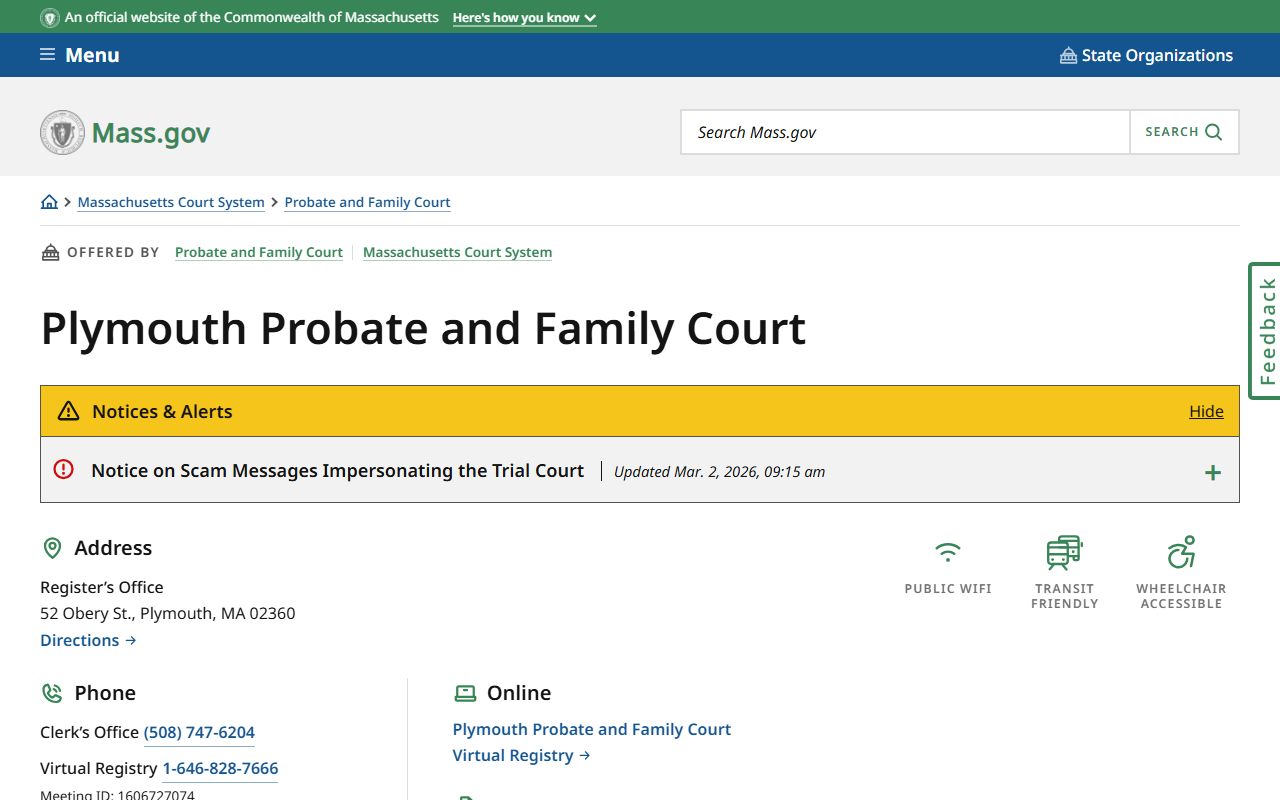 Plymouth County Probate and Family Court civil court records