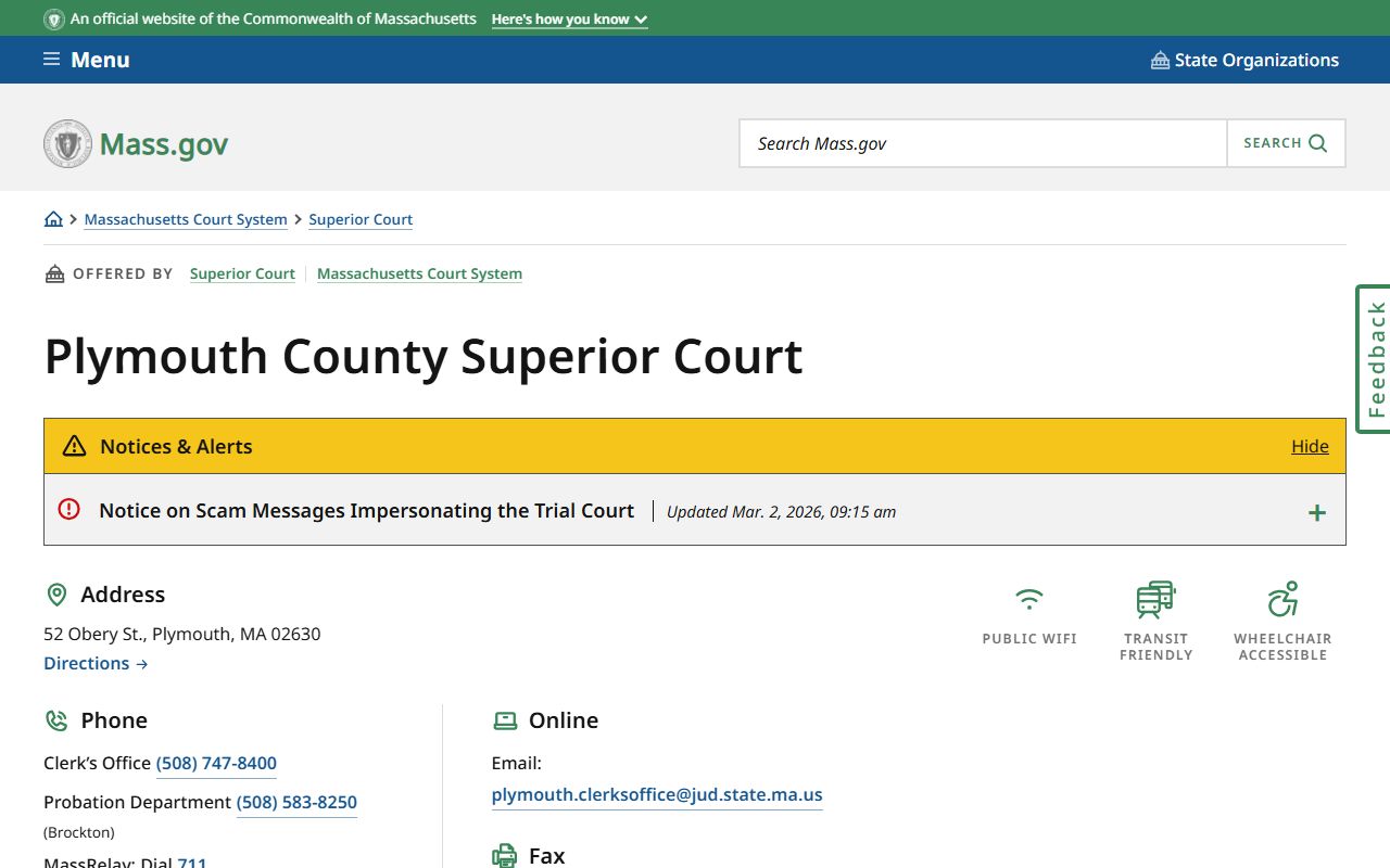 Plymouth County Superior Court civil court records
